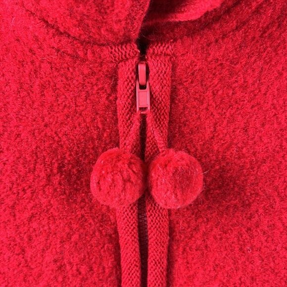 Vintage Red TanJay Full Zipper with black & white appliques pompom tassle - Picture 3 of 11